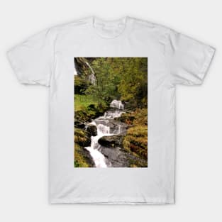 Waterfall Flamsdalen Valley Flam Norway Scandinavia T-Shirt
